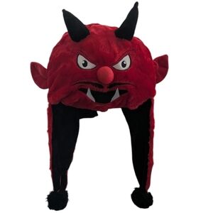 Adult Red Devil Plush Hat
